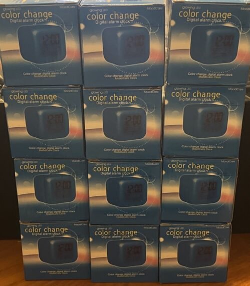 12 Brand New MOODICARE LED COLOR CHANGE DIGITAL ALARM CLOCK, Each Sold Separate