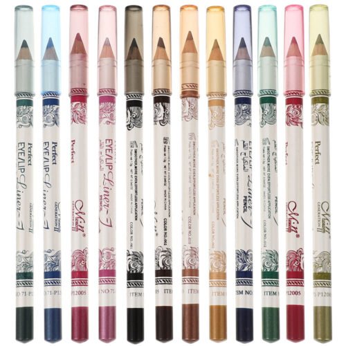 12 Colors Eyebrow Pencil Liner Pencils Eyeliner Sharpener Flash
