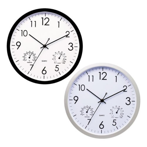 12" Garden Clock Outdoor Waterproof Wall Clock with Temperature and Humidity