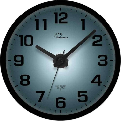 12 in. Black Digital Night Light Wall Clock Glow in the Dark Battery Operated fo