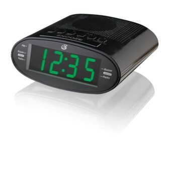 1 . 2 in. Black LED Dual Alarm Clock Radio with AM/FM featured image