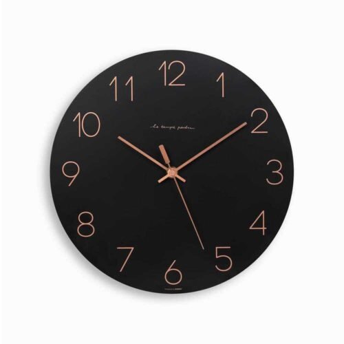 12 in. Black Wall Clock Non-Ticking Sweep Movement Decorative