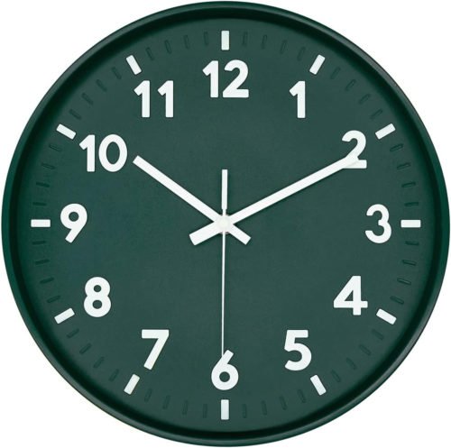 12 Inch 3D Number Modern Wall Clock,Round Bright Colorful Dial,Non Ticking Silen