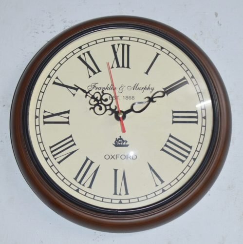 12 inch Antique Wooden Wall Clock Roman Numerals Home Office Décor