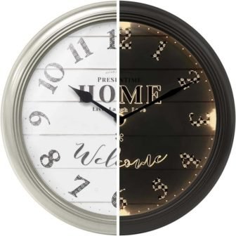 12 Inch Modern Morning Silver Analog Metal Lighted Wall Clock with Smart...