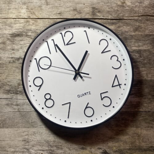 12 Inch Modern Silent Non-Ticking Wall Clock - Battery Operated Quartz Decor