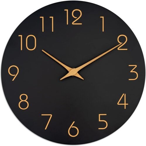12 Inch New Large Wall Clock Dark Silent Quartz Indoor Outdoor