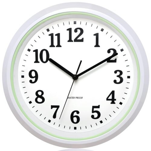 12 Inch Sealed Indoor Outdoor Waterproof Wall Clock, Durable Silent Non-Ticki...