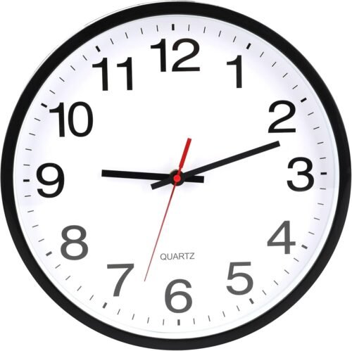 12 Inch Wall Clock, Modern Wall Clocks Battery Operated, Silent Non-Ticking Anal