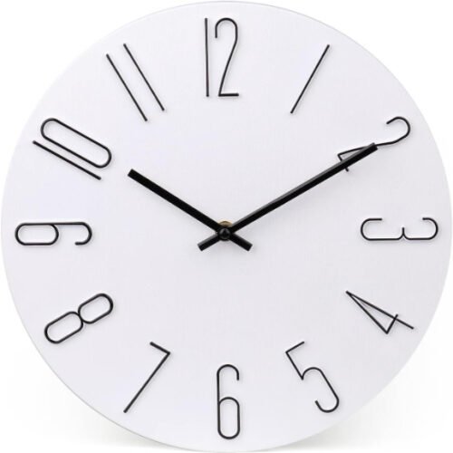 12 Inch Wall Clock Silent Non Ticking Modern Style Decor for Home Office
