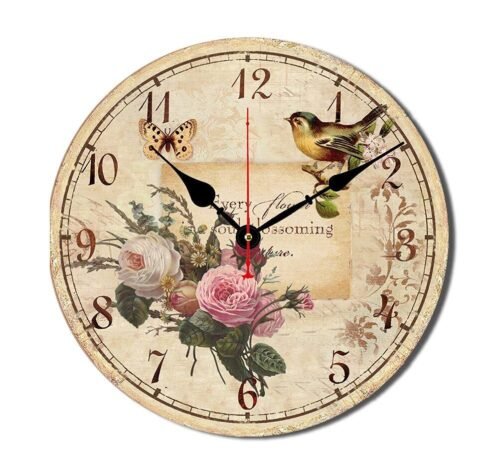 12 Inch Wood Wall Clock Silent Non-Ticking Wall Clocks for Office,Bathroom,Li...