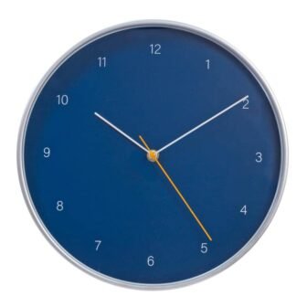 12 in. Silent Non Ticking Blue Modern Wall Clock