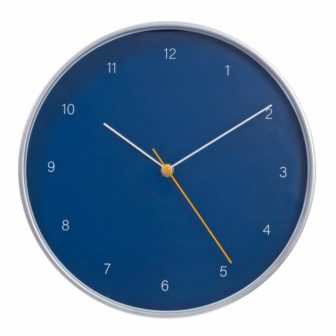 12 in. Silent Non Ticking Blue Modern Wall Clock