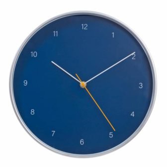 12 in. Silent Non Ticking Blue Modern Wall Clock