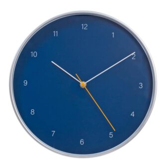 12 in. Silent Non Ticking Blue Modern Wall Clock