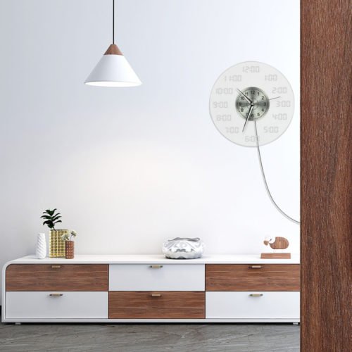 12" Modern lighted Digital Large LED Wall Clock+Remote Control Home wall decor