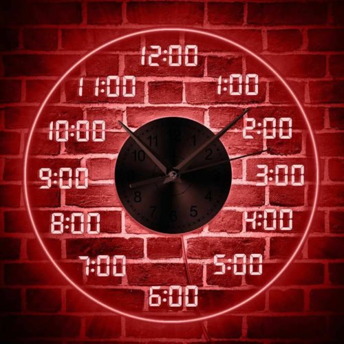 12" Modern lighted Digital Large LED Wall Clock+Remote Control Home wall decor