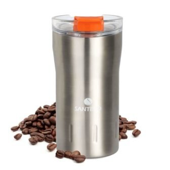 12 oz. Stainless Steel Insulated Coffee Mug with Flip Lid in Silver,...