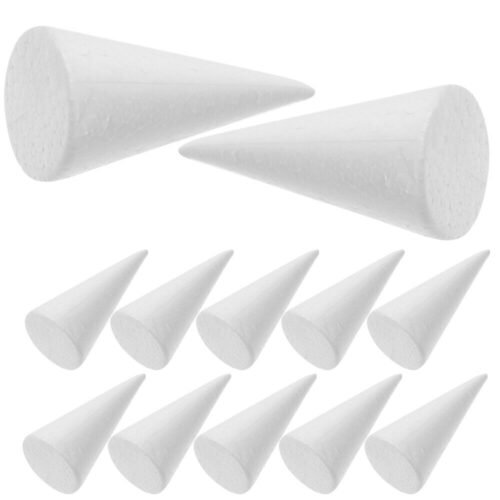 12 Pcs Cardboard Kids Foam Cone Customizable Crafts Polystyrene Material Child