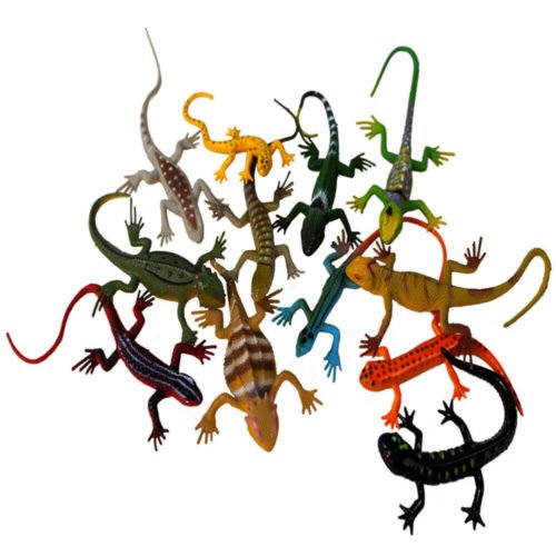 12 Pcs Lizard Model Reptile Toys Crawling Lizards Realistic Favors