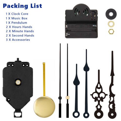 12Pcs Wall Clock Movement Mechanism w/Pendulum Westminster Chime Box DIY/Repair