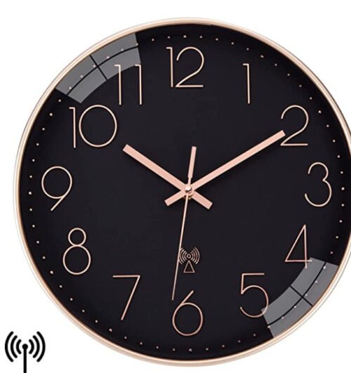 12" Radio Wall Clock Atomic Wall Clock Battery Operated Kitchen Wall Clocks