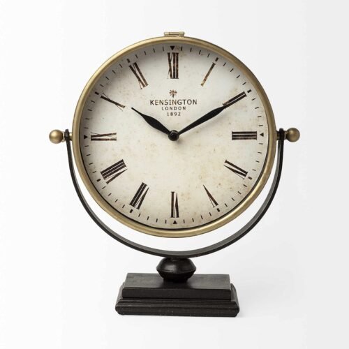 12 Round Gold Metal Wall Clock