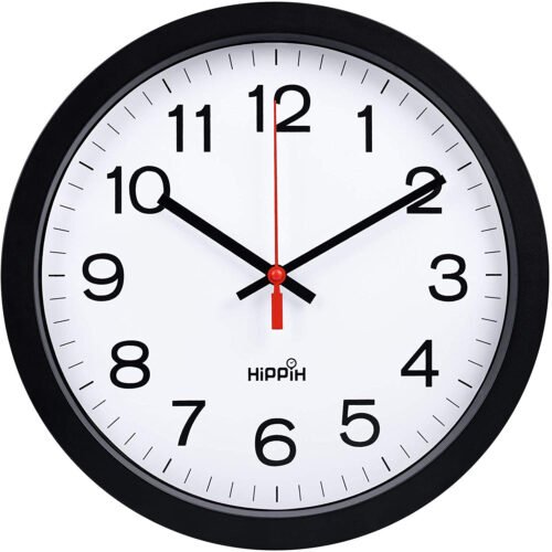 12" Silent Quartz Decorative Wall Clock Non-Ticking Digital Plastic Battery Oper