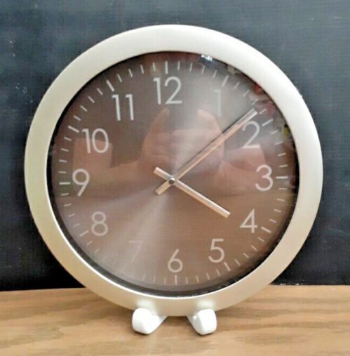 12" Stainless Finish Wall Clock B4