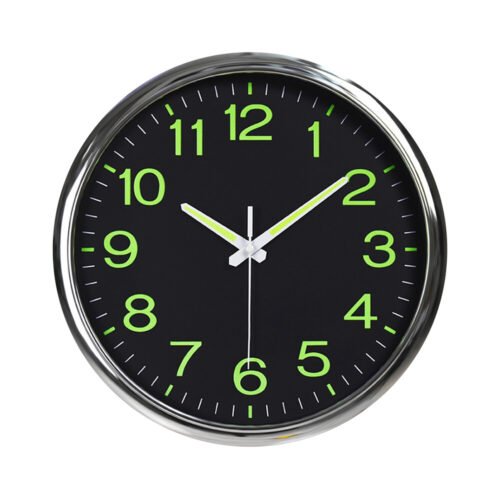 12'' Wall Clock Large Quartz Silent Luminous Glow In the Dark Indoor Home Office