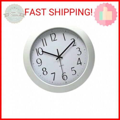 12 Whisper Quiet White Wall Clock - Universal UNV10461