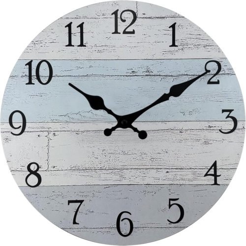 12'' Wooden Wall Clock Frameless Clocks - Silent - Battery Operated