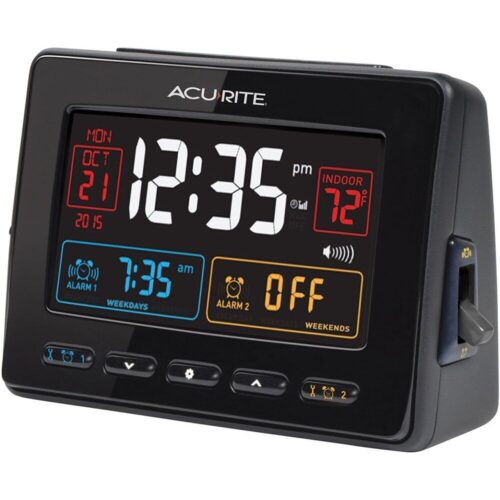 13024 Atomic Dual Alarm Clock with USB Charging, Black featured image