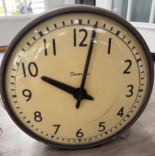 13" SIMPLEX Double-sided School/Hosp. Clock Bubble Glass No Second Hands or Base