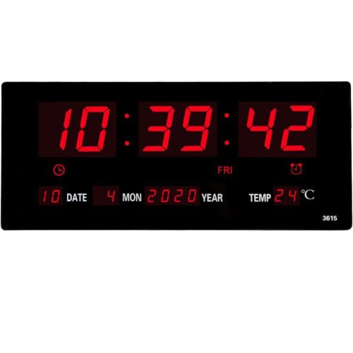 14.1 Inch Oversized LED Digital Wall Clock/Calendar Large Display,Red