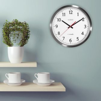 14 Inch UltrAtomic Silver Metal Analog Wall Clock