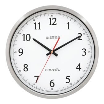 14 Inch UltrAtomic Silver Metal Analog Wall Clock