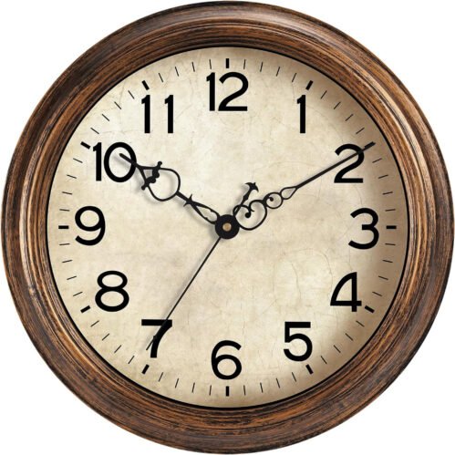 14 Inch Wall Clocks Battery Operated Large Silent Non-Ticking Wall Clock Vintage