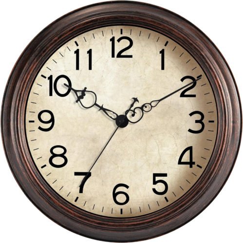 14 Inch Wall Clocks Battery Operated Large Silent Non-Ticking Wall Clock Vintage