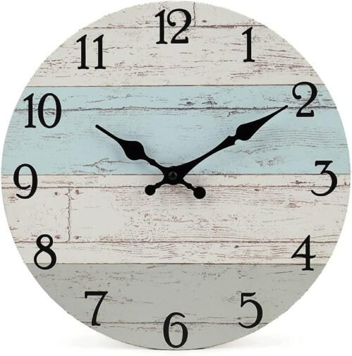 14 Inch Wooden Decorative round Wall Clock Rustic Country Tuscan Style Wooden Ho
