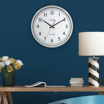14 in. Ultr Atomic Stainless Steel Analog Wall Clock with Shatterproof Lens photo 14 in. Ultr Atomic Stainless Steel Analog Wall Clock with Shatterproof Lens featured image