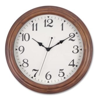 14 in x 14 in Brown Wooden Wall Clock, Retro Wood Wall...
