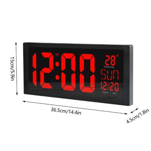 14" Large Digital Wall Clock with Jumbo Big LED Number Display Temperature Date