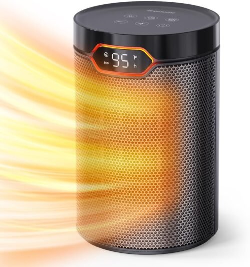 1500W Ceramic Space Heater Portable Electric Heaters for Indoor Use w/Thermostat