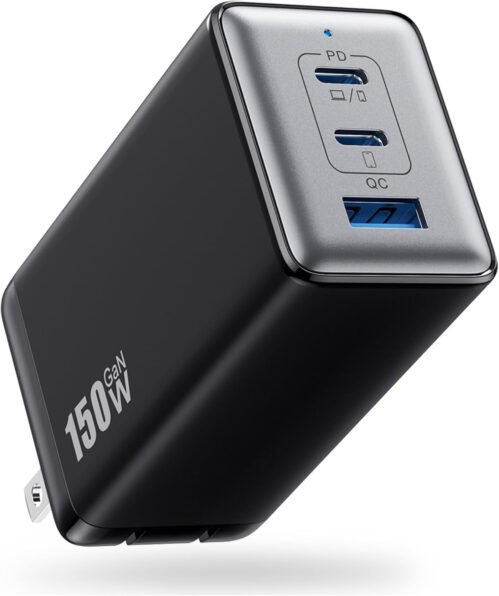 150W USB C Charger Block,Gan III Compact Foldable Wall Charger 3 Port Fast Charg