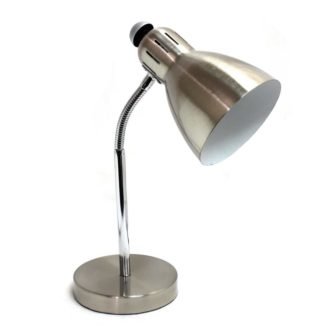 15.75 in. Semi-Flexible Brushed Nickel Desk Lamp