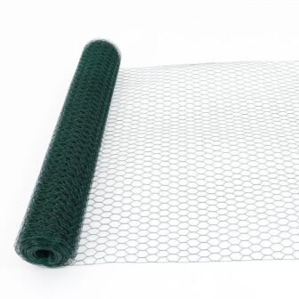 157 ft. Galvanized Hexagonal Outdoor Anti-Rust Green Chicken Wire, Poultry Netting for...