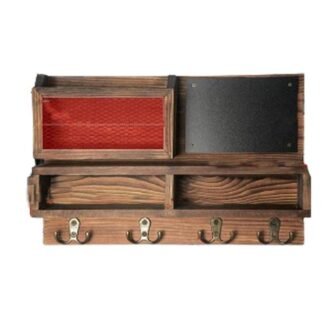 15.7 in. W x 10.2 in. D Black Key Holder for Wall...