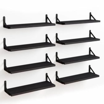 15.7 in. W x 4.7 in. D Black Rustic Decorative Wall Shelf
