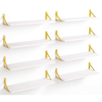 15.7 in. W x 4.7 in. D White Gold Rustic Decorative Wall...